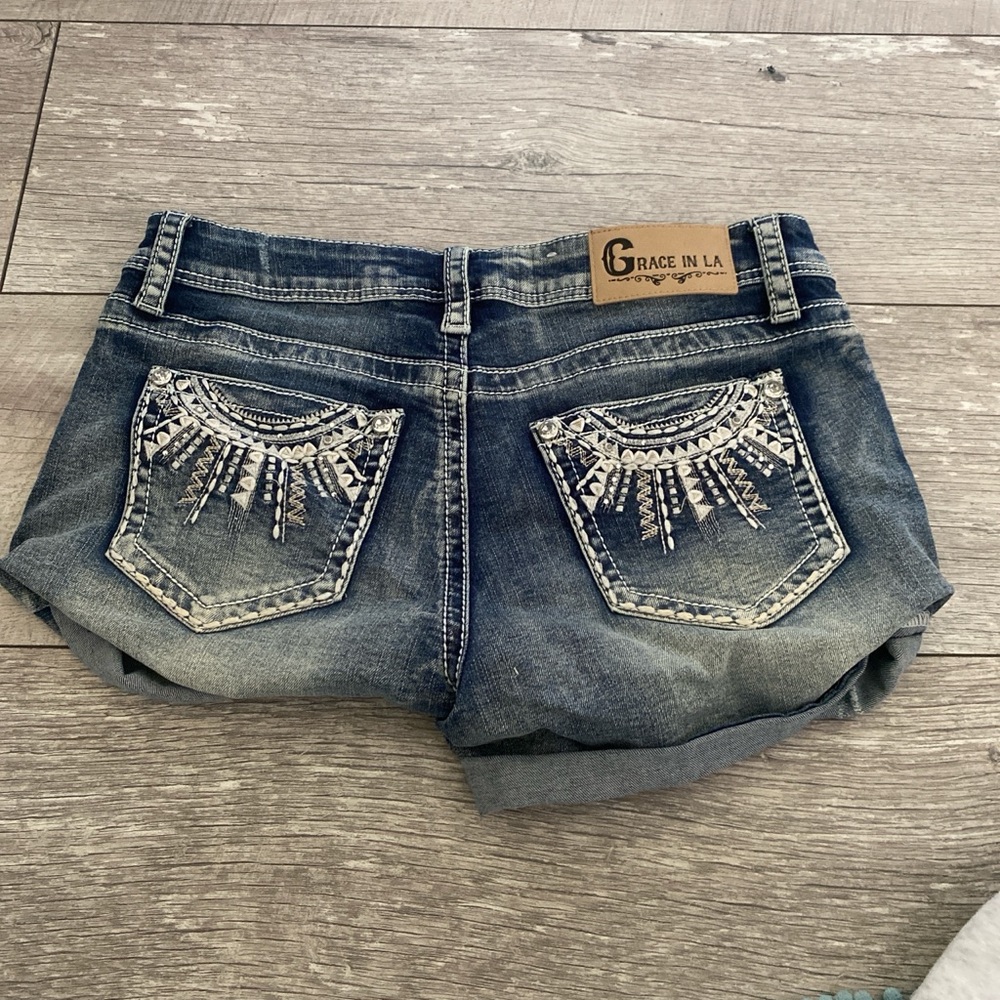 Grace in LA Dark Blue Jeans with Silver Accents